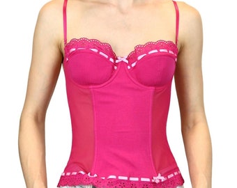 vintage pink corset bustier top