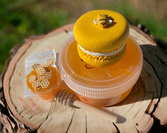 Honey Slime Golden Slime honey macaron DIY slime gift for birthday slime for daughter slime for party slime jelly slime bee charm slimes Aus