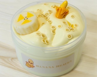 Thick n glossy banana milk slime for birthday gift slime for kid slime for relaxation slime for party slime made in Australia slime banana