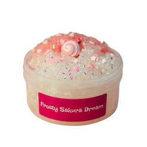 Frosty Sakura Dream bingsu slime crunchy slime sakura slime slime ASMR sound slime bubble pop slime gift slime for birthday slime party
