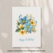 Blue and Yellow Spring Floral Bouquet Digital Clip Art, Digital Design ...