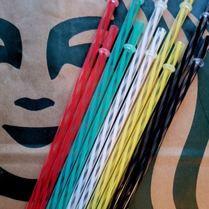 Wiederverwendbare gestreifte Plastik-Strohhalme!