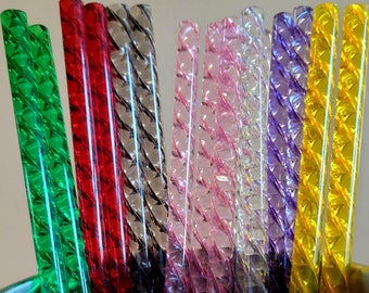 40oz 12" Extra Long Shiny Crystal Jewel XL Stanley Tumbler Reusable Replacement Straw Purple Clear Black Red Green PiNK Yellow Bling Straws