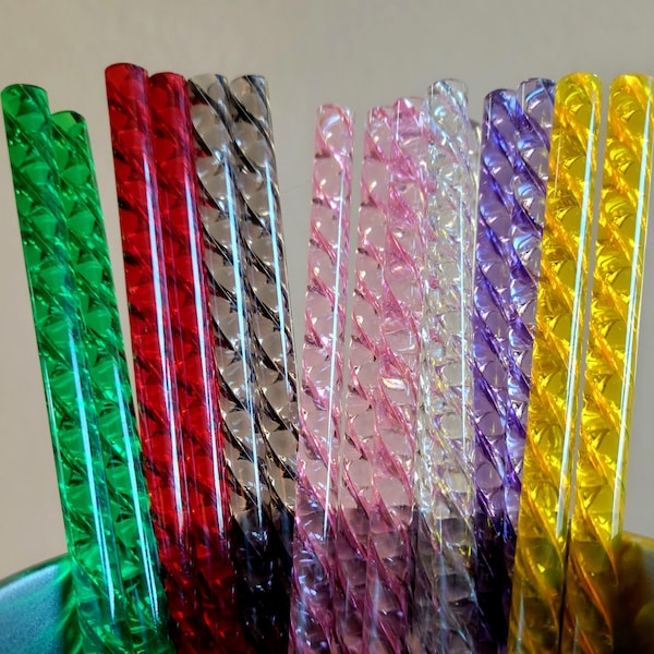 40oz 12" Extra Long Shiny Crystal Jewel XL Stanley Tumbler Reusable Replacement Straw Purple Clear Black Red Green PiNK Yellow Bling Straws