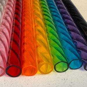 Glanzende plastic rietjes met &#39;look&#39; van glas