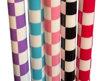 Pajitas de plástico a cuadros: pajita gruesa de 10 mm, compatible con vasos