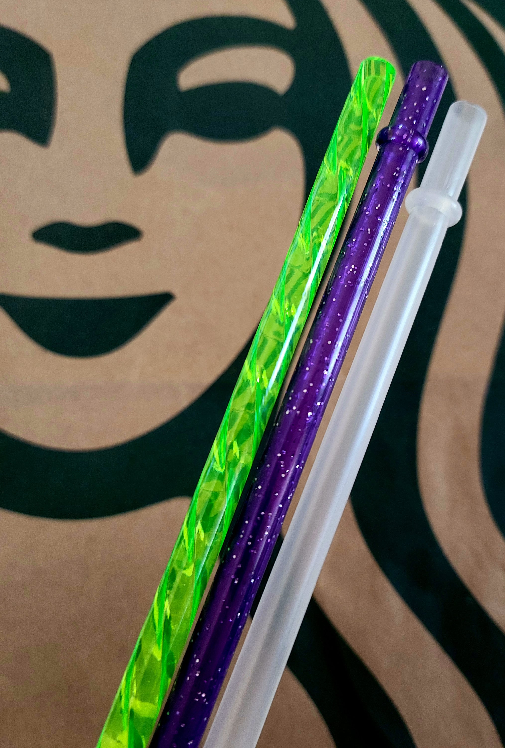 3 Venti Shiny Swirly jewel Acrylic Replica Starbucks Tumbler Replacement  STRAWS
