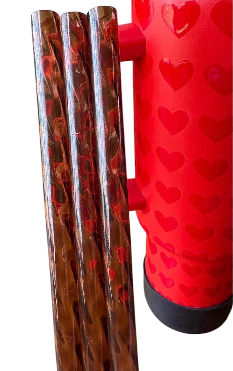 BROWN jewel look straws-Multiple sizes! image 6