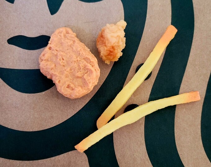 Chicken Nugget 3D French Fry Realistic Fried Popcorn Chicken Shoe