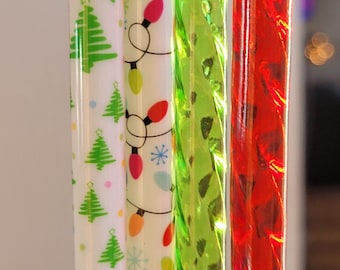 Holiday lights straw set-Christmas variety pack- 12” (10mm)