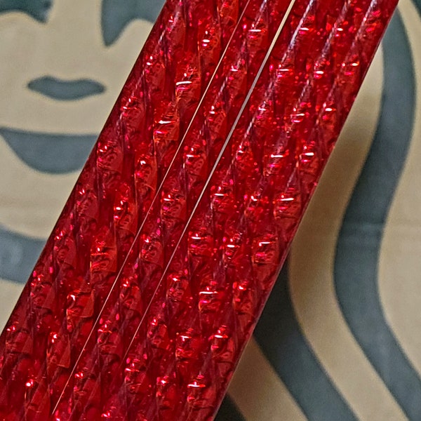 HTF 12" Xtra Long 30/40 oz Vibrant Holiday RED Crystal Shiny jewel Bling Reusable Tumbler Straw Large Chug Stanley Replacement Christmas