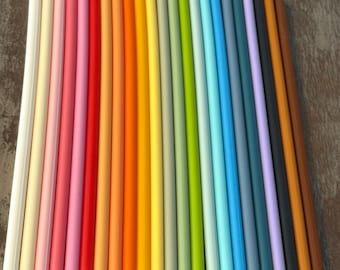 Pajitas flexibles de silicona/goma de 30 cm. ¡Se ajustan al vaso! Variedad de colores.