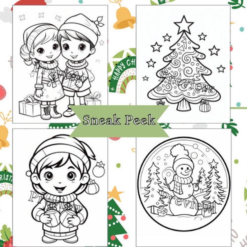 Christmas Coloring Pages for Kids Christmas Activities for Children ...