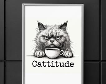 Gato sarcástico divertido png, Actitud de gato divertida, Diseños PNG de gatos lindos y divertidos, Amante de los gatos png, Mamá gata png