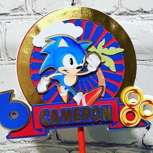 Speedy Blue Hedgehog-Inspired Cake Topper – Personalized for Any Age