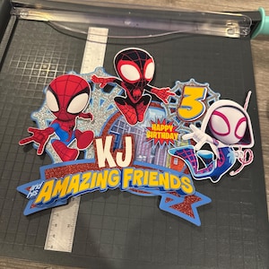 Spidey and Friends-Inspired Cake Topper – Personalized for Any Birthday!