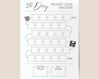 30 Day Weight Loss Challenge Tracker: Printable Goal Planner (A4 & US Letter)