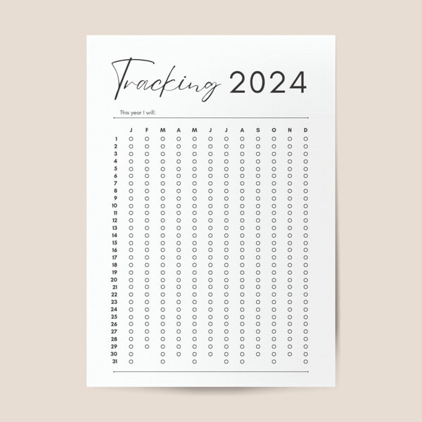 2024 Habit Tracker Printable, Yearly Habit Tracking, Editable Routine Tracker, Monthly Habit Challenge, Printable, Fillable Tracker Template