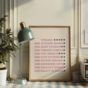 Threads & Stitches Sewing Print, Sewing Room Art, Seamstress Gift, Large Fabric Print Poster, Fine Art, Tailor Shop Sign, Crafters, Weavers