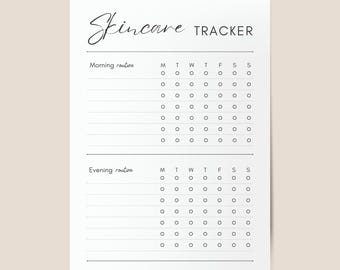 Skincare Routine Tracker: Weekly Checklist, Beauty Planner (Digital Download)