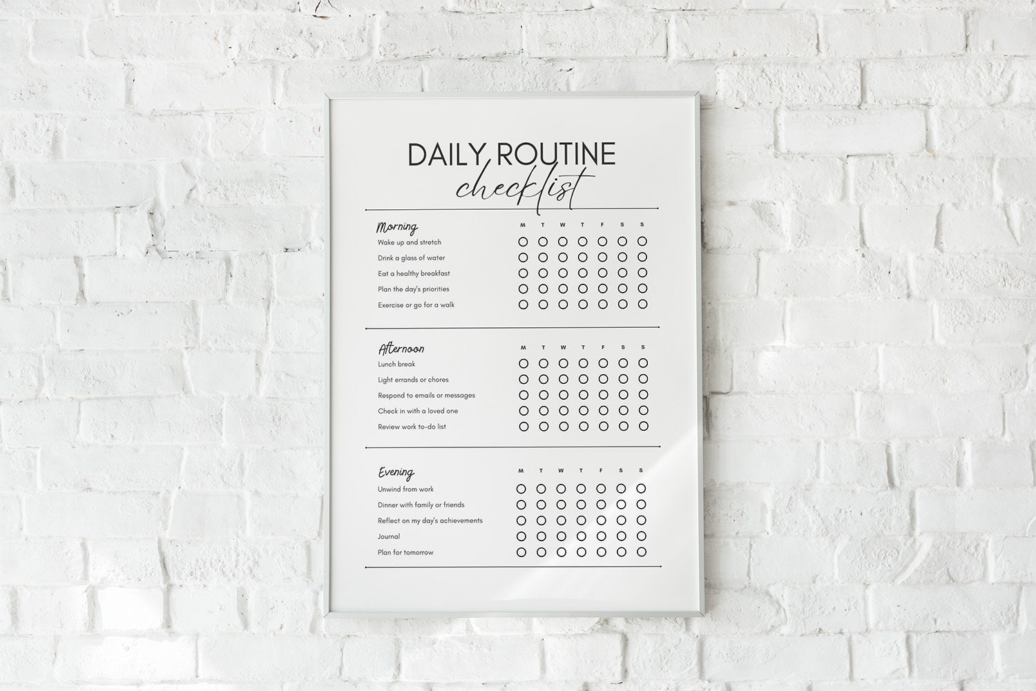 Daily Routine Checklist, Editable & Printable Schedule, Customizable ...