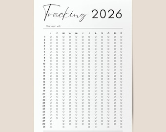 2026 gewoonte-tracker afdrukbaar, jaarlijkse gewoonte-tracking, bewerkbare routine-tracker, maandelijkse gewoonte-uitdaging, afdrukbaar, invulbare tracker-sjabloon