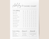 Kids Weekly Chore Chart, Editable Chores Template, To-Do List Print, Customizable Canva House Chore List, Printable Responsibility Calendar