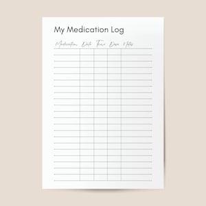 Medication Log Printable: Daily Pill Tracker, Editable Health Planner (Digital Download)