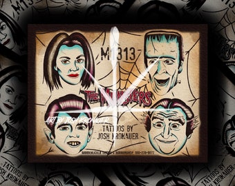 The Munsters Tattoo Flash Sheet