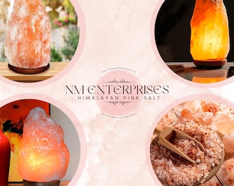 Lámpara de sal natural del Himalaya / Auténtica lámpara de cristal rosa de Pakistán (1-2 kg)