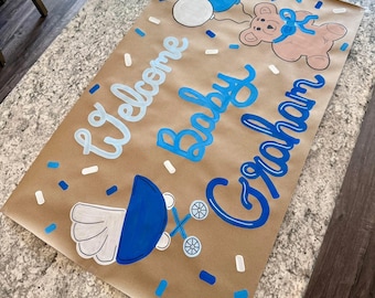 Hand Painted Welcome Home Baby Banner