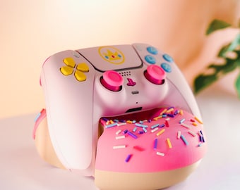 Pink Donut Sprinkle Video Game Controller Holder for PS5 Controller Switch 2 Pro Controller Xbox Controller