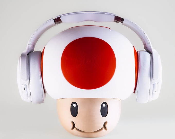 Super Mario Toad Mushroom Kawaii Gaming Setup Cute Room Decor Headphone Stand Holder Audio Gaming Gear Headset Stand Headpiece