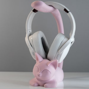 Kawaii Room Decor Cute Kitty Headphone Stand Display Holder Girly Gaming Gear Headset Stand Headpiece Gift Accessories For Cat Lovers