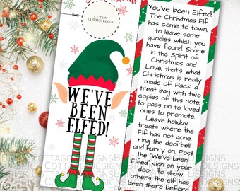 You've Been Elfed Printable: Neighbor Treat Exchange Game (Digital Download)