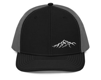 Mountain Range Trucker Hat, Outdoor Adventure Cap, Hiking Lover Gift, Nature Lover Hat, Mountain Peak Baseball Cap
