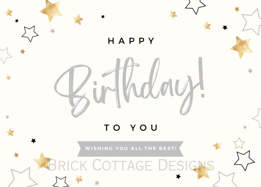 Happy Birthday to You-wishing You All the Best! Digital Download - Etsy