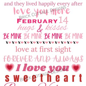 Valentine&#39;s Day Holiday Subway Art, Clip Art, Printable, Digital Download, Digital Prints