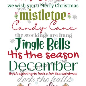 Christmas Holiday Subway Art, Clip Art, Printable, Digital Download, Digital Prints