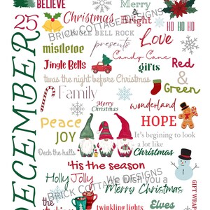 Christmas Holiday Subway Art, Clip Art, Printable, Digital Download, Digital Prints