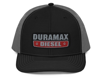 Cappello Duramax Diesel: cappellino da camionista ricamato, stile Richardson 112