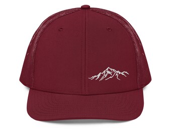 Mountain Range Trucker Hat, Outdoor Adventure Cap, Hiking