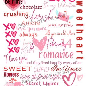 Valentine&#39;s Day Holiday Subway Art, Clip Art, Printable, Digital Download, Digital Prints