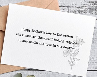 Happy Mother's Day to the woman who mastered the art of hiding card, mothers day card funny, mother's day card from daughter, card for mom