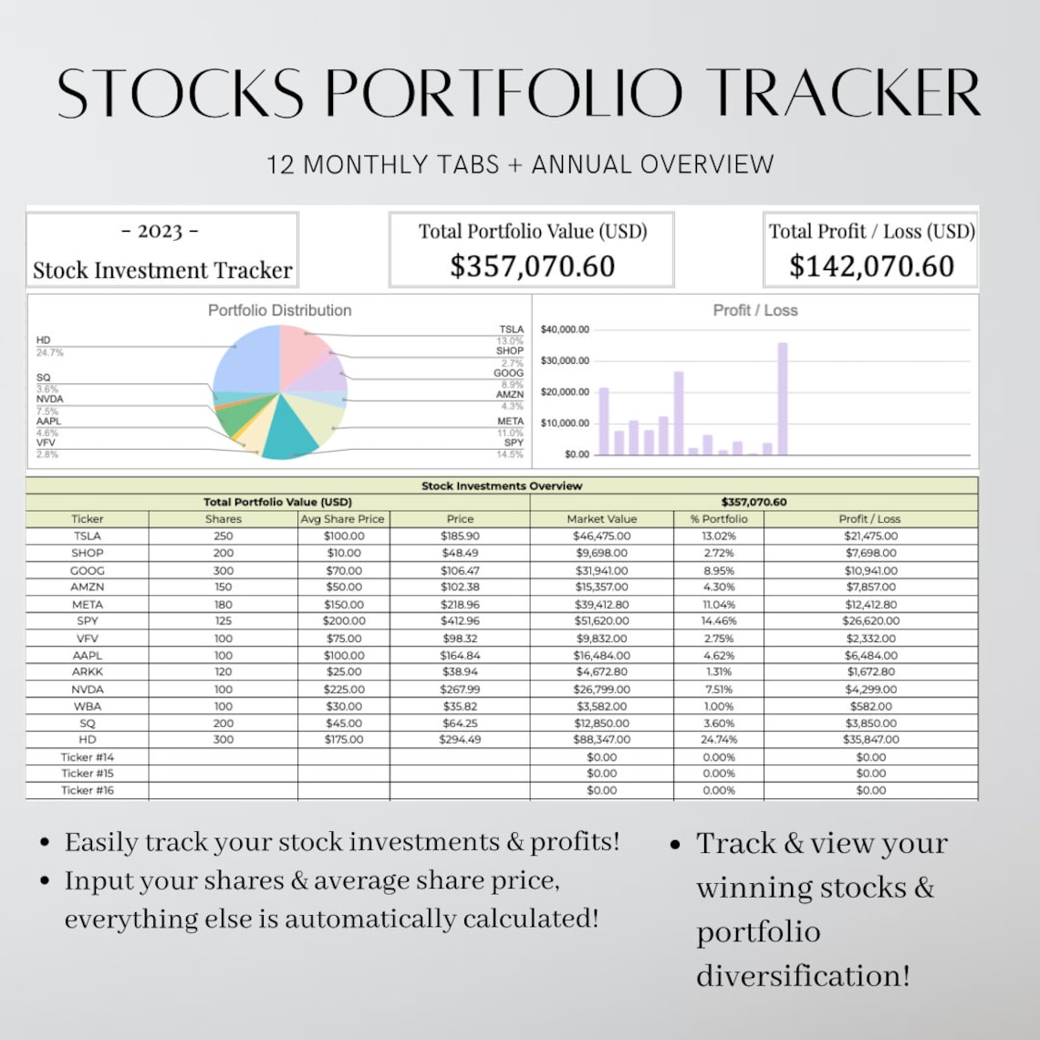 Stocks Investment Tracker Template for Google Sheets Wealth Tracker Stocks Investment Tracker Template for Google Sheets Wealth Tracker