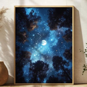 Póster de cielo estrellado, arte de pared con planetas del sistema solar astronómico, decoración celestial para el hogar y la oficina, impresión del espacio galáctico, obra de arte inspirada en la naturaleza