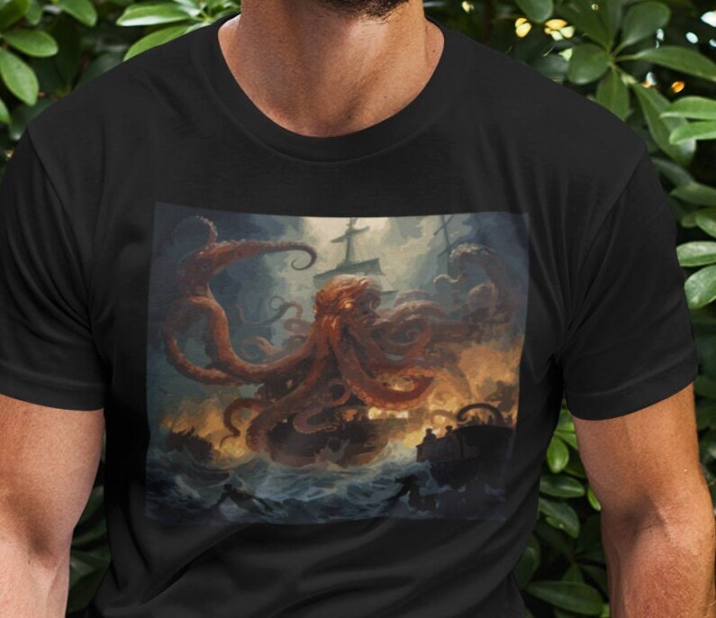 Octopus Attack Unisex Mens T-shirt Brooklyn New York Awesome 