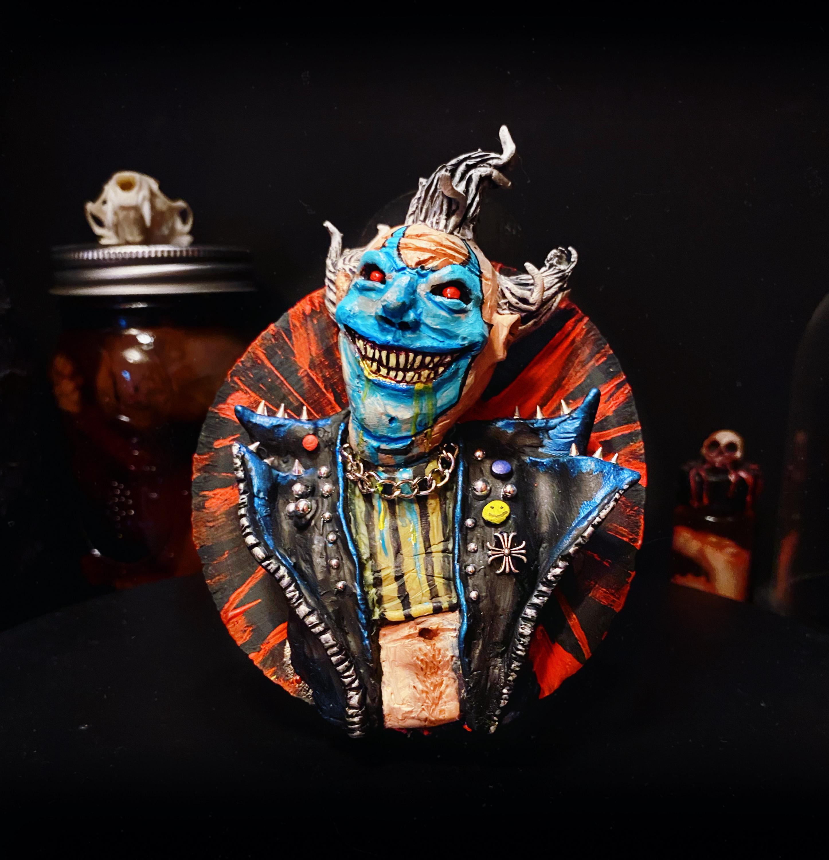 Spawn Violator Clown Sculpture, Horror Punk Art, Custom Handmade