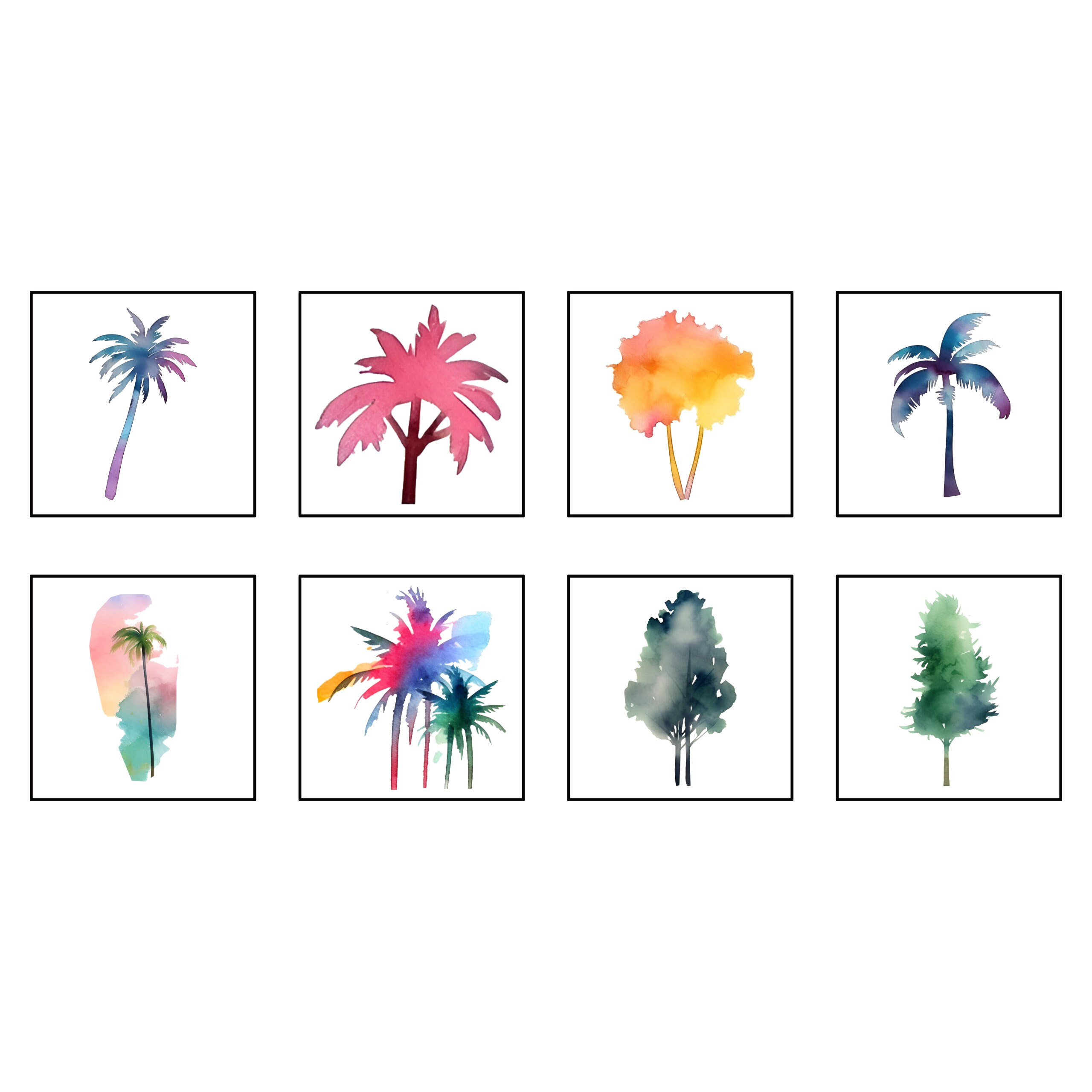 Watercolour Outrun Trees Clip Art Graphic - 35 Transparent PNG Images ...