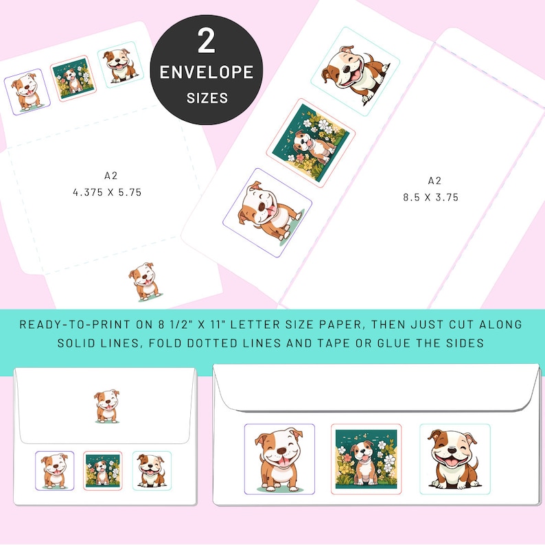 Pitbull Pups Printable Stationery & Envelopes | PERSONALIZED | US ...